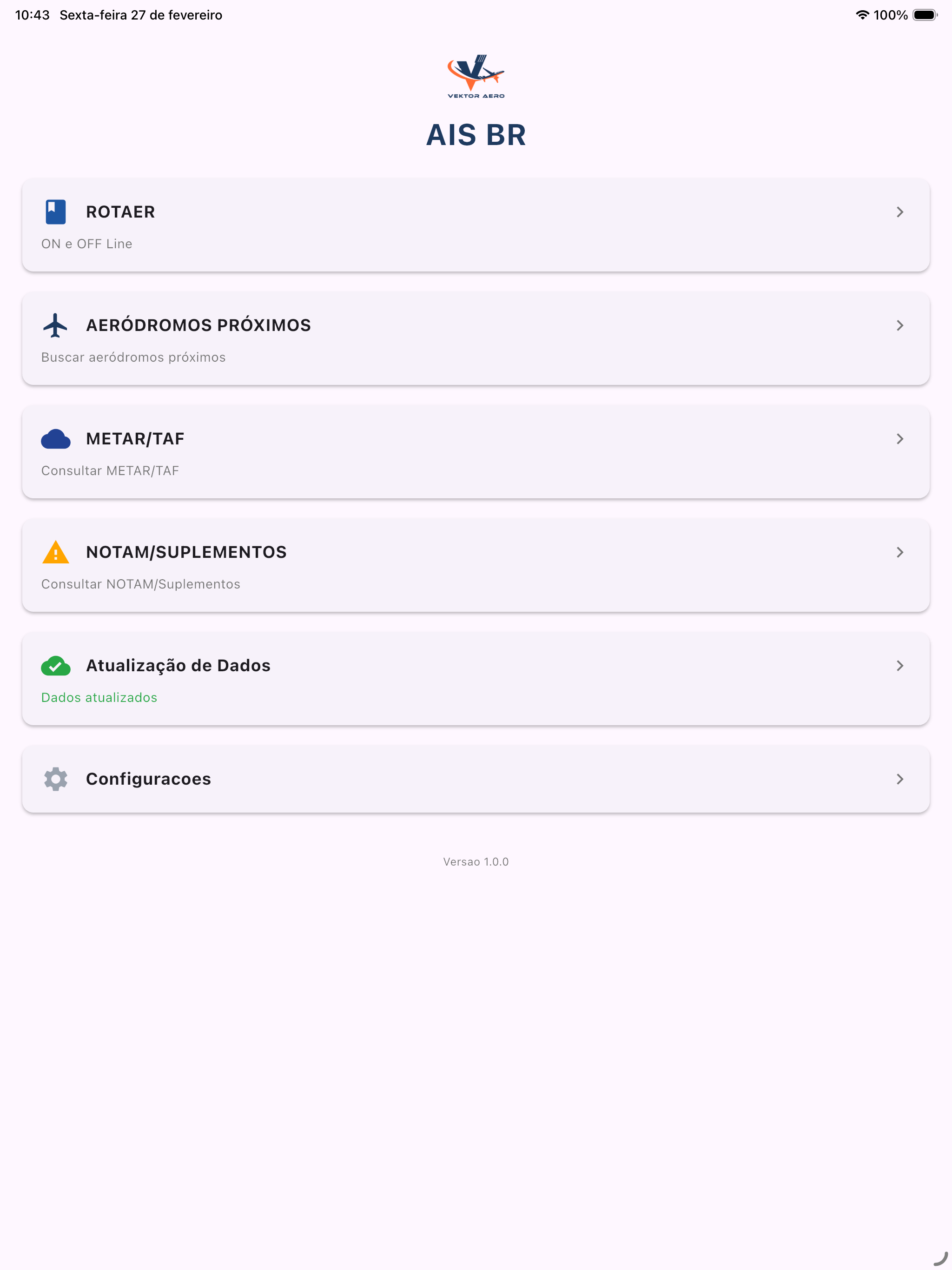 Tela principal do AIS BR